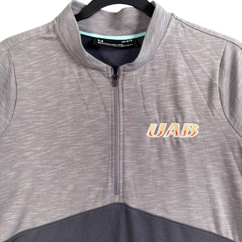 Under Armour UAB Blazers Pullover Womens Large Gray ColdGear Quarter Zip
